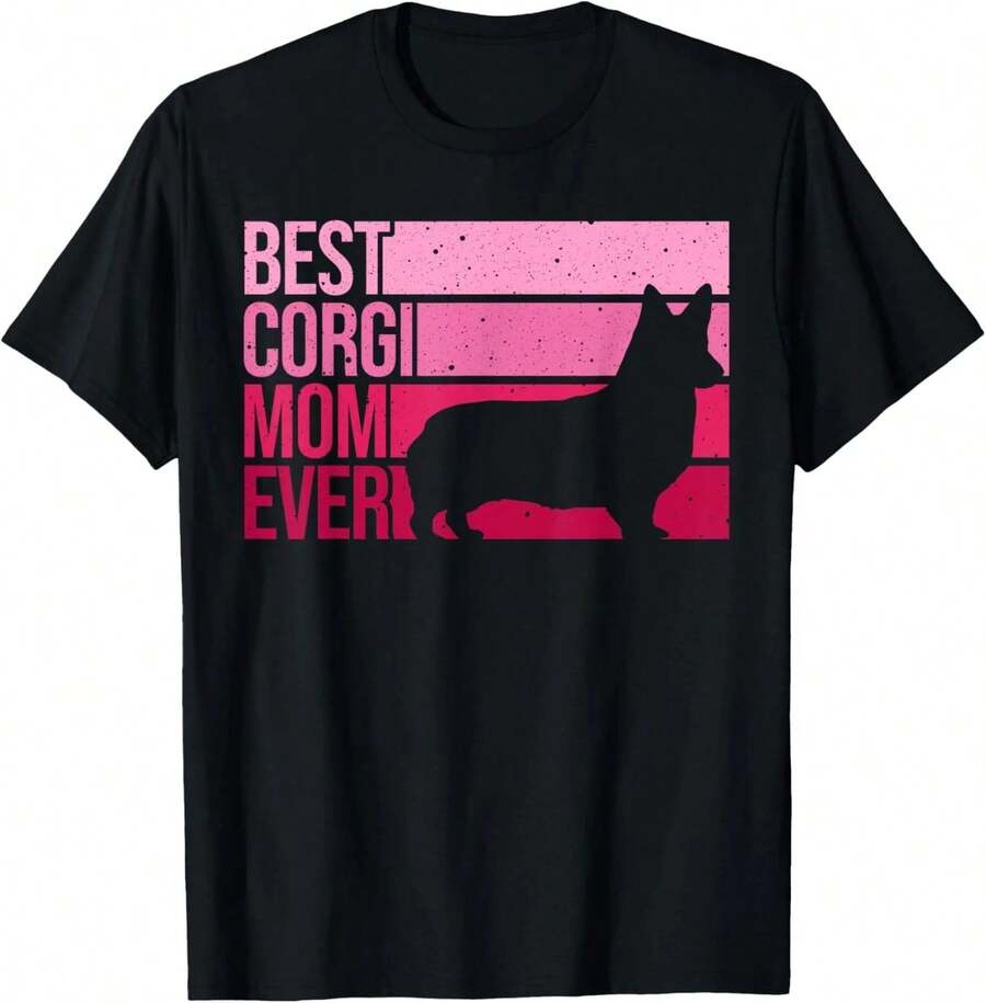Camiseta Divertida de Mamá Corgi para Mujeres y Niñas, Amantes de Perros Pembroke Corgi - Negro - Ver 1