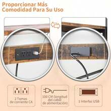 Simple Wisdom Alacenas para Cocina, Muebles para Cocina Tiene Cinco Capas de Espacio de Almacenamiento, Mueble Cocinas, Estante para Cocinas Viene con Regleta Enchufes y Regleta de Luces - Color Retro LED/Regletas - Ver 6