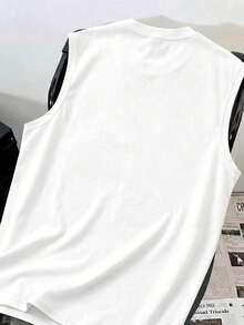 Regata masculina Fractyr com estampa vintage das montanhas de Los Angeles, branca, estilo casual, streetwear, fitness e ideal para o verão. - Branco - Ver 6