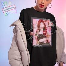 Camiseta Unisex Chaeryeong, Camiseta Gráfica Chaeryeong, Camiseta Itzy PERSONALIZABLE - Negro - Ver 2