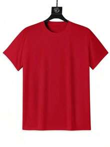 Camiseta America |     Camiseta Patriótica Freedom Of Speech, corte holgado informal, cuello redondo, manga corta, patrón geométrico, tela ligeramente elástica, adecuada para primavera/verano/otoño - Estilo callejero vintage, camiseta unisex de algodón holgada de manga corta y cuello redondo, blusas para mujer. blusas.blusas casuales para dama. - Rojo - Ver 2