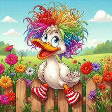 New 5D DIY Diamond Painting Kit - Garden Rainbow Hair Duckling, Acrylic Diamond Art Mosaic Craft, Home Decor For Living Room, Bedroom, Gift For Mom, Frameless - View 10