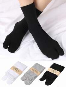 1Pair Two Finger Socks Split Tabi Toe Socks Adjustable Bunion Correction Toe Separator Socks For Kimono Flip Flop Sandal - Multicolor - View 2
