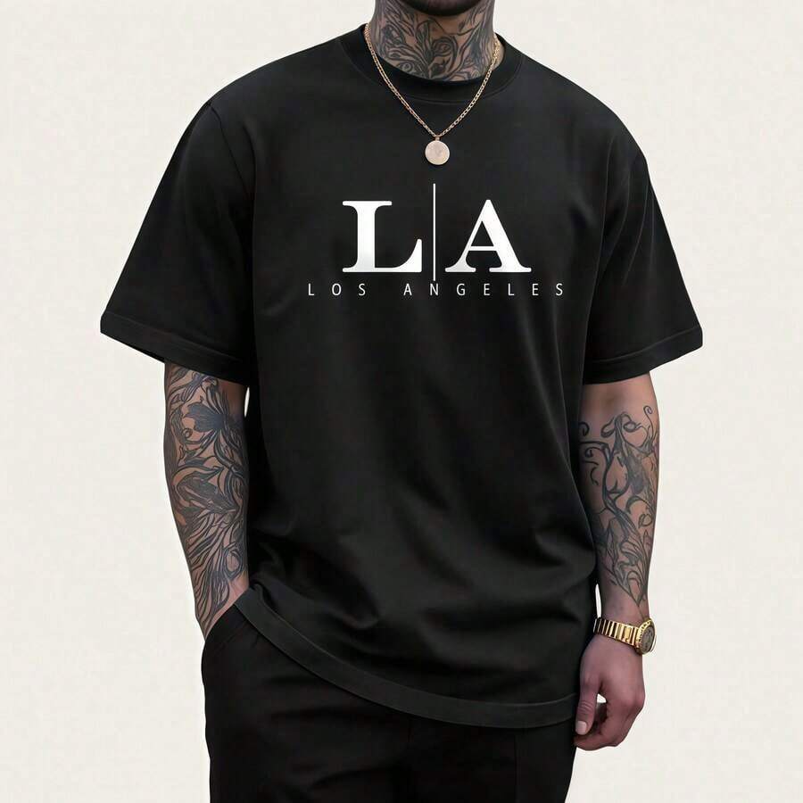 Men's Casual Short Sleeve T-Shirt - Hitam - View 1