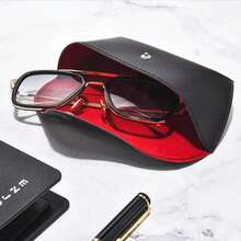 Unisex PU Leather Fashion Glasses Storage Box. Lining Provides Optimal Protection For Your Glasses - Black - View 4