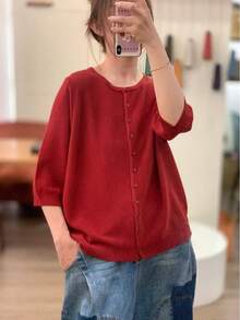 Women Lightweight Cardigans - Caramel - View 7