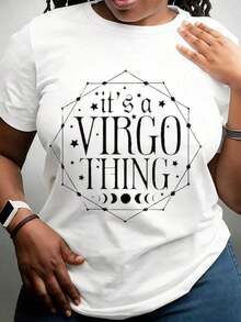 Es una camiseta gráfica con el signo zodiacal Virgo para amantes de la astrología y entusiastas de los signos zodiacales - Estilo callejero vintage, unisex, de algodón, manga corta, cuello redondo, 100% algodón. - Blanco - Ver 7