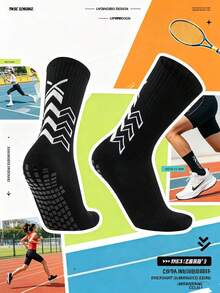 9 Pairs Random Assorted Non-Slip Soccer Socks, Unisex Anti-Slip Wear-Resistant Sports Socks, Football Basketball Running Socks - Multicolor - View 7