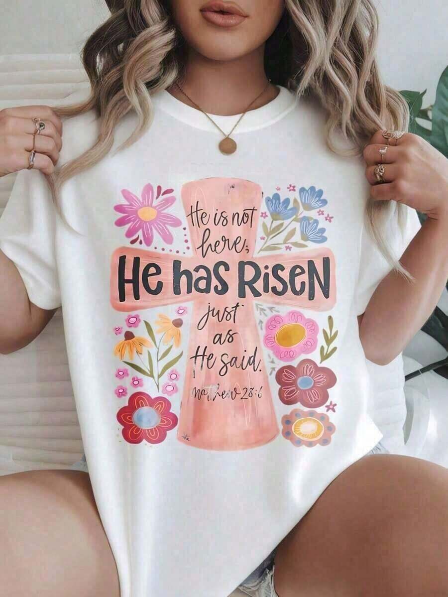 Soft Fashionable Casual T-Shirt For Women With Sunset Beach And Seashell Print, Suitable For All Seasons - Casual Blouses, Women's Cotton T-Shirts - 白色 - 查看 1