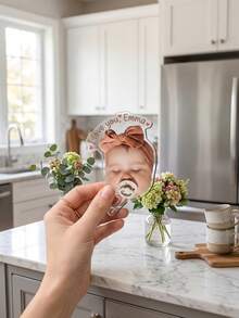 1pc Custom Baby Face Fridge Magnets, Personalized Text Acrylic Magnets, Kitchen Decor, Mother's Day/Father's Day Gifts, New Parent Keepsakes, Baby Shower Gift - Multicolor - View 15