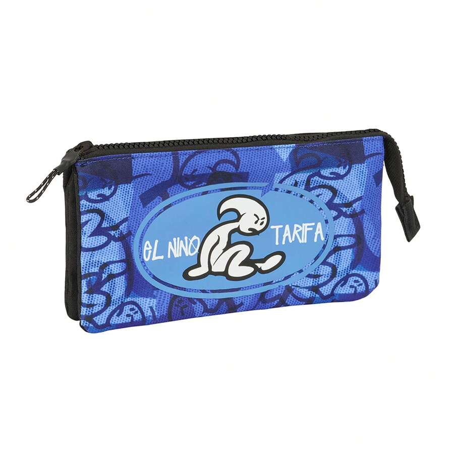 El niño School Pencil Case Kids And Teens Organizer With 1 Compartment And Zipper, Central Inner Pocket With Zipper, Back To School, Durable, Durabl - Triple - View 1