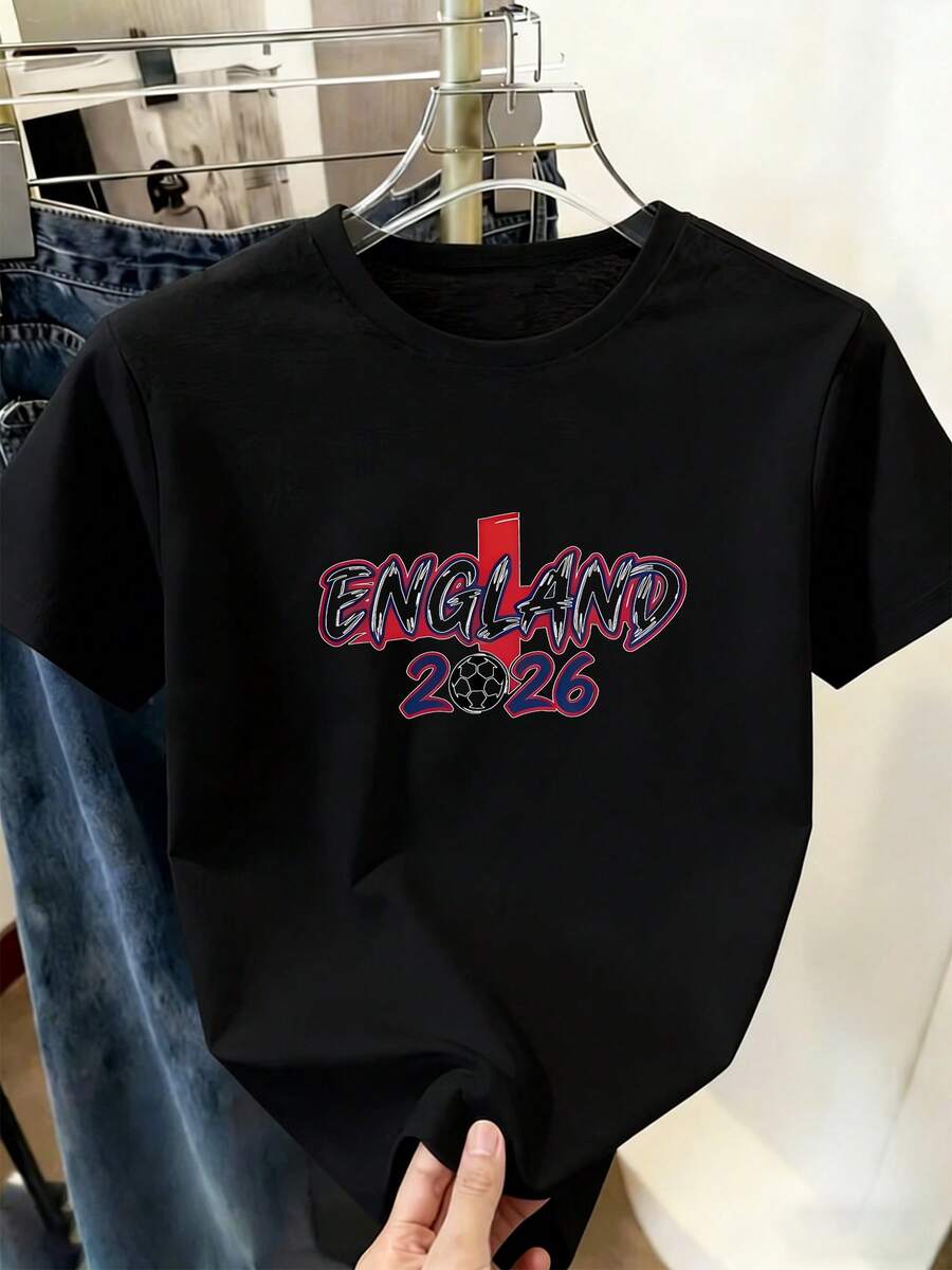 Camiseta de fútbol de Inglaterra para mujer, adecuada para artículos de aficionada, Cruz de San Jorge de INGLATERRA, prenda superior transpirable y suave de cuello redondo y manga corta, camiseta casual de ajuste holgado para seguidoras de Inglaterra, ropa de regalo lavable a máquina