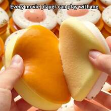 Fried Egg Toast Stress Relief Cake, Realistic Food Model, Squeezing Bread Toy - Multicolor - View 6