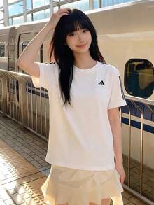 Adidas Workout Essentials Quick-Dry Comfortable Short-Sleeve T-Shirt For Women - White - View 1