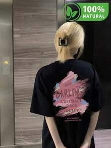 Playera de Moda Mexicana con Diseño Abstracto Darling para Mujer Estilo Casual Ideal para Reuniones Urbanas  2023 Color Negro y Rosa Material Suave y Cómodo Perfecto para un Look Joven y Dinámico Imprescindible en tu Armario - Negro - Ver 12