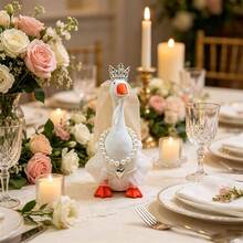 7 Desk Goose Outfits Goose Dress Necklace Crown Accessories Set For Magnetic Geese Statue Office Home Table Decor - Sets - View 4