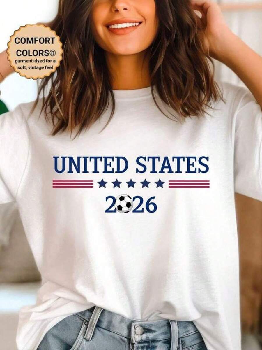 Camiseta de la Copa Mundial 2026, camiseta de la Copa Mundial, camiseta de equipo de fútbol americano, camiseta unisex - Negro - Ver 1