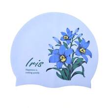 1pc Silicone Swimming Cap, Exquisite Floral Petal Print, Waterproof And Non-Irritating To Head, Fashionable New Style Swimming Cap Suitable For Swimming Pool, High Elasticity Swimming Cap - Multicolor - View 6