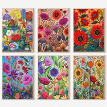 Juego de Pintura al Óleo Digital para Adultos y Principiantes - 10*14 Pulgadas/6 piezas, Sin Marco, Juego de Pintura Acrílica DIY Fácil y Relajante de Verano, Decoración del Hogar, Manualidad Artística, Regalo Ideal para Cumpleaños, Día del Padre, Navidad, Día de la Madre y Día de San Valentín - Mar de flores - Ver 18