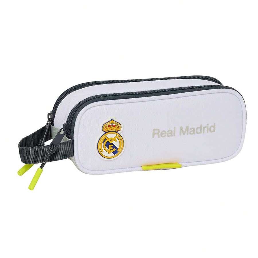Real Madrid 25/26 第二套球衣雙層鉛筆盒,附兩個隔層與拉鍊、內袋、側把手,返校文具收納盒 - 雙倍的 - 查看 1