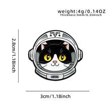 1PC Cute Astronaut Helmet Cat Enamel Pin - Featuring 5 Breeds Of Kittens In Space Helmets With "GR‑64" Mark, Durable Metal Base & Black Outline, Metal Lapel Brooches For Cat Lovers & Space Fans, Daily Wear Or Gifting, Whimsical Outer‑Space‑Themed Fashion Accessory - Multicolor - View 13