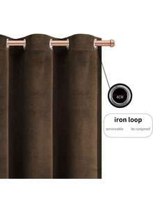 Modern minimalist light filtering curtains, solid color velvet, 1 piece, 140×250cm and other sizes, noise reduction and heat insulation, light transmission privacy, soft drape, curtain table design, suroom - 中咖-9V - 查看 5