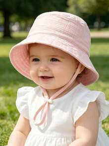 1pc Bohemian Floral Pattern Kids Bucket Hat, With Adjustable Chin Strap, Breathable Sun Protection, Suitable For Toddlers - 1PC - View 2