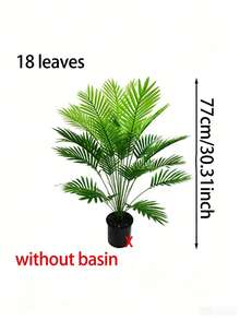 2pcs Artificial Plants, 60-125cm Tall, Including Fake Palm Tree, Tropical Palm Leaves And Tall Trees. Realistic Plastic Monstera Leaves Suitable For Home, Kitchen, Outdoor And Office Indoor Decor. - Multicolor - View 18