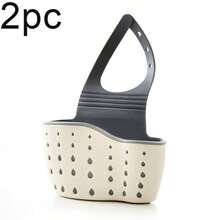 1/2pcs Double-Layer Kitchen Storage Basket, Adjustable Hanging Sink Rack, Silicone Faucet Draining Basket, No-Punch Bathroom Storage Rack, Storage Box With Quick Drainage System, Suitable For Storing Sponges, Soap, Cloths, And Brushes - Multiple Styles - View 14