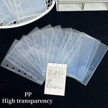1 Pack A6/A7/M5/A5/A8 Transparent Refill Pages, Suitable For Sticker Planner Notebooks, Made Of High Transparency PP Material, Ideal For Sticker Application, Sticker Notebook Making, Photo Cards And Office Planner Storage. - Album - View 4