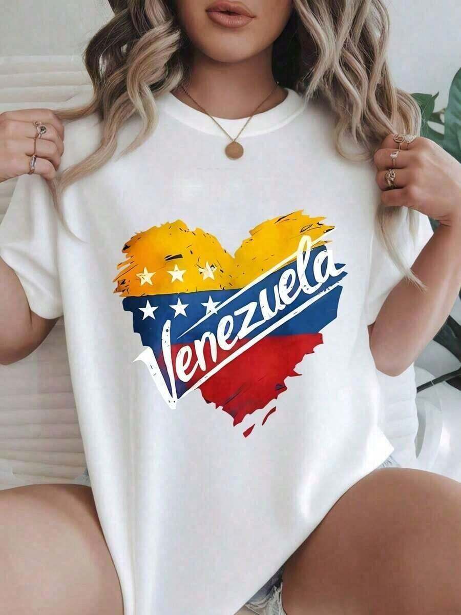 Soft Fashionable Casual T-Shirt For Women With Sunset Beach And Seashell Print, Suitable For All Seasons - Casual Blouses, Women's Cotton T-Shirts - 白色 4 - 查看 1