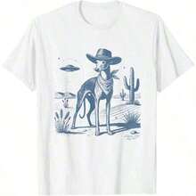 1 camiseta estampada de algodón puro de 180 g/m² con gráfico de Whippet, Greyhound, Italian Greyhound, Sighthound e Iggy. Material suave y transpirable, duradero y resistente a la suciedad. Tela fácil de limpiar, con tecnología de tejido, cómoda de llevar, ideal para dueños de perros, ofrece un estilo con personalidad. 180 g, 100% algodón. - Blanco - Ver 6