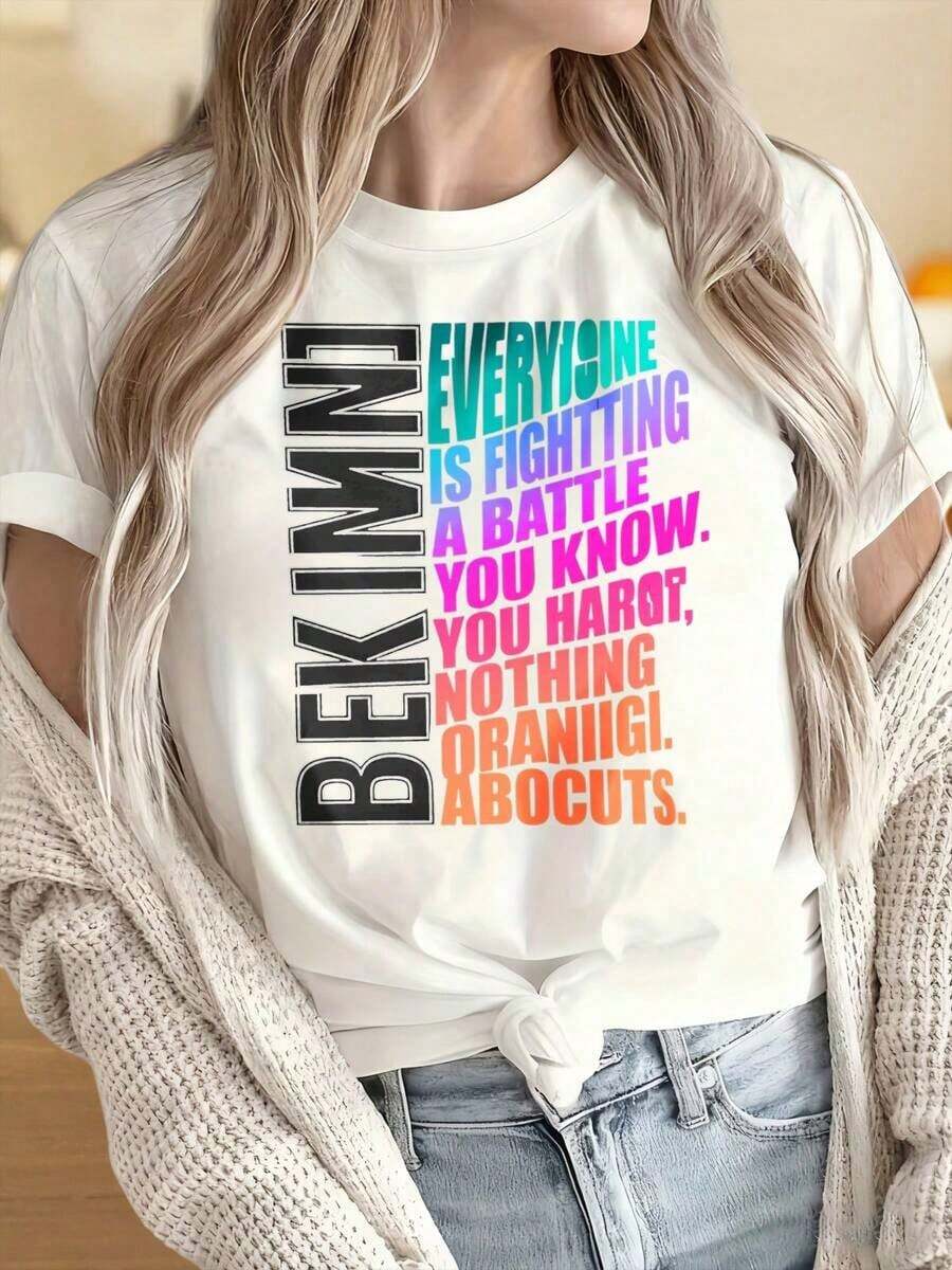 Camisetas para Mujer y Hombre con Cuello Redondo y Mangas Cortas. Bekimn Everyone Is Fighting A Battle You Know You Hardt Nothing Oranii Gi Abocuts T Shirt. Estampados Divertidos Son Adecuados para Fiestas de Navidad, Actividades Deportivas, Fiestas de Vacaciones, Salidas, Deportes y Otros Regalos Festivos. - Blanco - Ver 1
