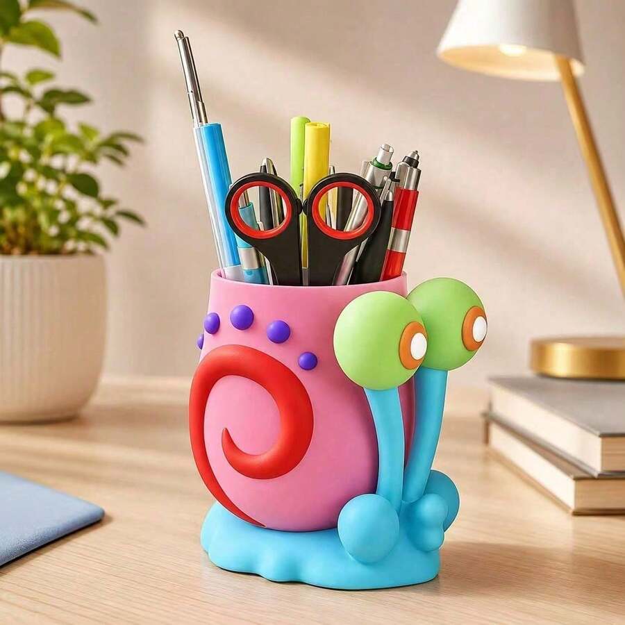 SpongeBob SquarePants 1 Stück Quadrathose Gary Schnecke Stifthalter, Plastik Cartoon Stifteorganizer, Stiftbecher, Büro Schreibtischzubehör, Make-up Pinselhalter, Heim Arbeitsplatz Dekoration, Tischorganizer, Neuheit Raumakzent, Geschenk für Fans
