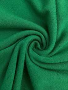 Blusa de punto de manga corta regular con cuello en V casual y versátil - Verde - Ver 6