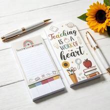 330 Stück 11 Stile weiße Lehrer-Tag Haftnotizen Geschenkset, sortierte selbstklebende Memo-Blöcke in verschiedenen Formen, unverzichtbar für Schule, Lehrer-Tag Geschenk Schulbedarf - Weißes Haftnotizset zum Lehrertag - Übersicht 4