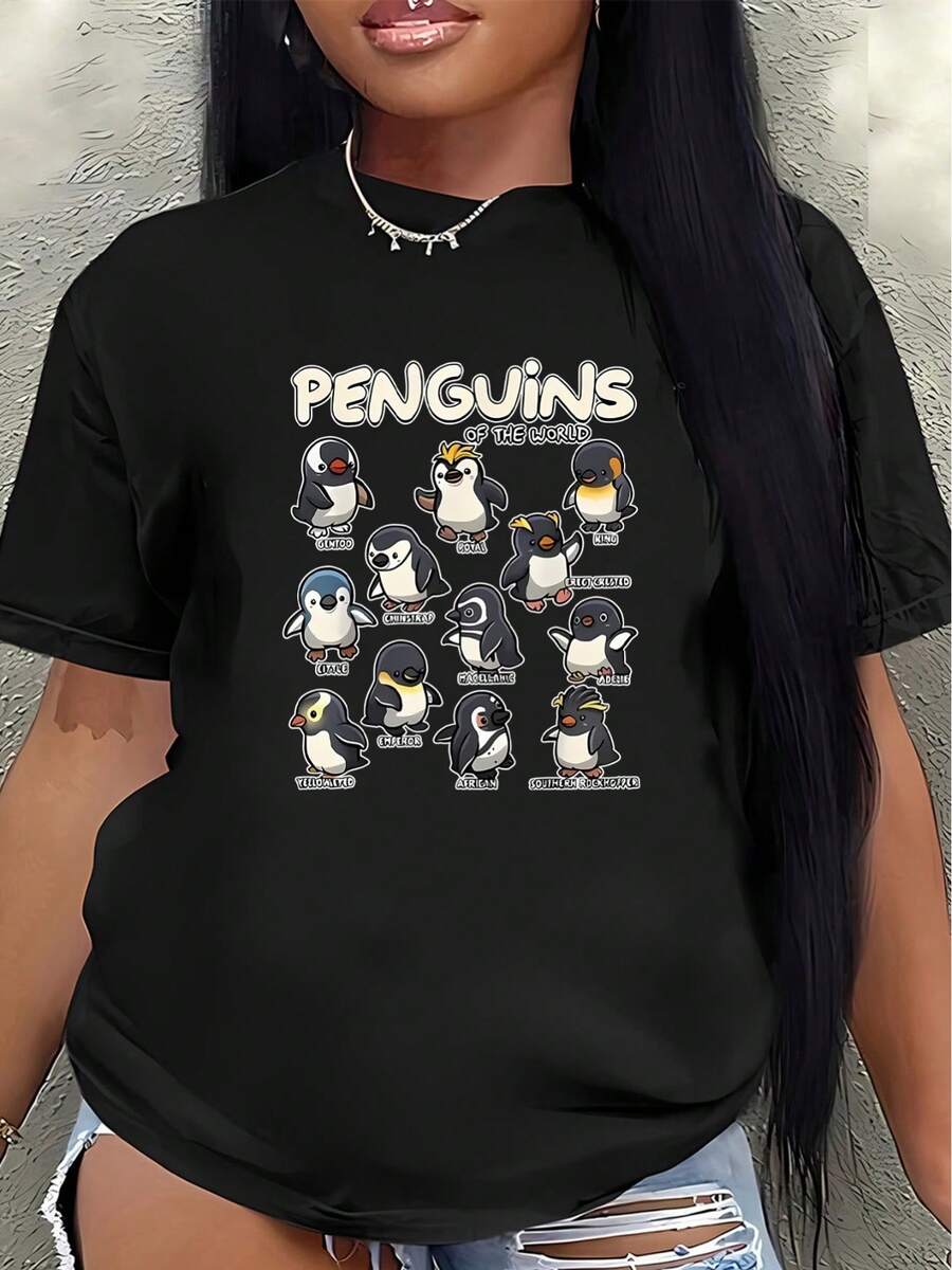 Lightweight And Durable, With Designs Featuring Penguins From Around The World, It's Perfect For Casual Wear At Home, In The Office, Or In A Restaurant, Offering A Comfortable Everyday Wearing Experience. - 黑色 - 查看 1