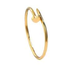 Heart & Four-Leaf Clover Studded Titanium Steel Bracelet, Premium Non-Fading Stainless Steel Hand Jewelry - Four-leaf Clover Nail - View 2