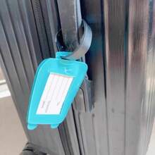 5件組印花矽膠行李吊牌，可愛旅行識別吊牌附書寫空間，防丟識別吊牌，適用旅行與出差包袋 - 彩色 - 查看 12