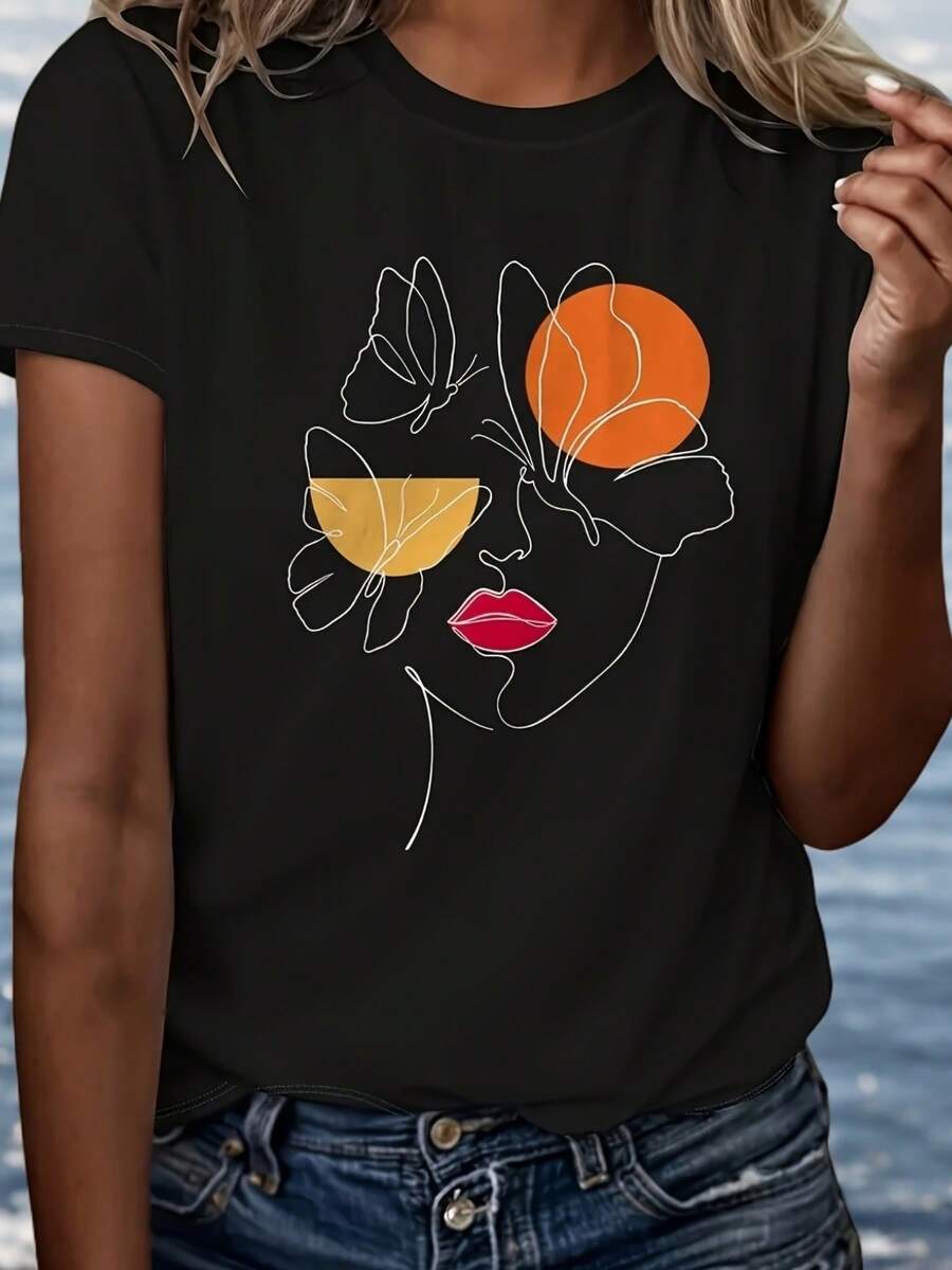 Camiseta de Manga Corta para Mujer