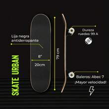 Complete Urban Maple 7-Layer Metanoia Skateboard + Stickers - Black - View 5