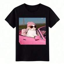 Cool Bunny in Pink Convertible T-Shirt Funny Retro Car Graphic Tee for Men Womencamisetas para hombre playeras de hombre ropa hombre conjunto de hombre playera de hombre cosas de hombre vestido casuales para mujer conjuntos de mujer blusas elegantes camisetas para mujer vestido de mujerblusas para mujer playeras de mujer vestidos casuales para mujer y2k playeras deportivas para mujer verano camisetas ropa de mujer Fashion Perfect For Daily - Negro - Ver 1