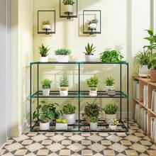3-Tier Plant Stand, 100cm High, Flower Stand With Shelves, Multi-Level Steel, Dark Green. - 墨綠色 - 查看 9