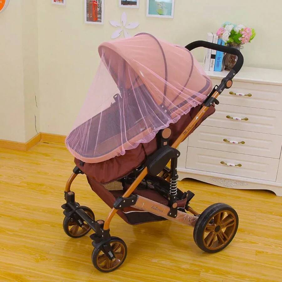 Mosquitera para cochecito, cubierta antimosquitos de malla transpirable para cochecitos de bebé, funda de protección mosquitos para cochecitos infantiles. - Rosa - Ver 1