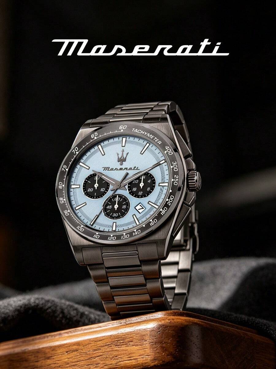 Maserati 30m Waterproof Stainless Steel Quartz Watch, Minimalist Business Casual Men's Analog Wristwatch, R8873652004 - Champagne - View 1