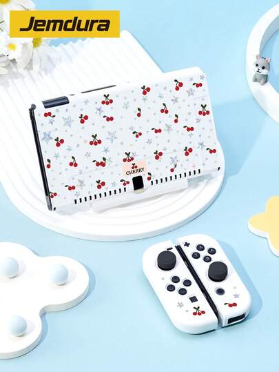 1pc Luxury Full Screen Cherry Rhinestone Star Pattern Protective Case Suitable For Switch2 2025 OLED/Switch NS/Lite, Game Console Carrying Case, Game Console Accessory Protective Cover