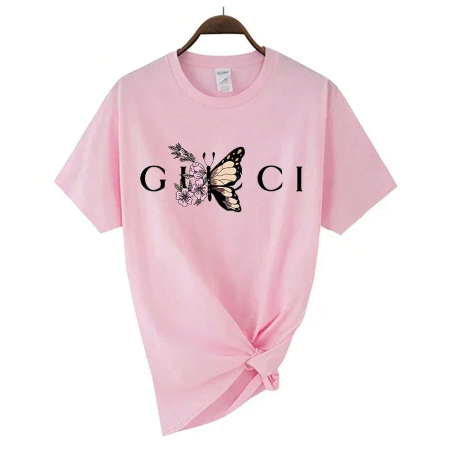 [National Shipping] Camiseta de Alta Calidad para Mujer con Estampado de Letras, Blusa Diaria, Estilo Clásico de Verano, Manga Corta, Estilo Harajuku Y2K - Estilo - Ver 1