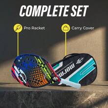 Vợt tennis bãi biển Mormaii EVOLUTION, sợi carbon 3K với lõi mềm EVA, trọng lượng nhẹ 330-340g, bề mặt chống trượt, kèm túi đựng. - Nhiều màu - Xem 10