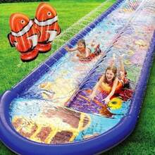 stargo Undersea Water Dual Slip and Slide 18 pies x 5 pies deslizante y deslizante almohadilla para salpicaduras y aspersor tobogán acuático tablas inflables para el cuerpo Water Fun Multi - Multicolor - Ver 8