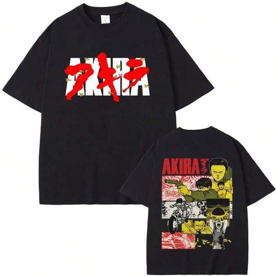 Camiseta de Anime Akira, Camiseta Gráfica de Ciencia Ficción Japonesa con Shima Tetsuo para Hombre - Negro - Ver 1